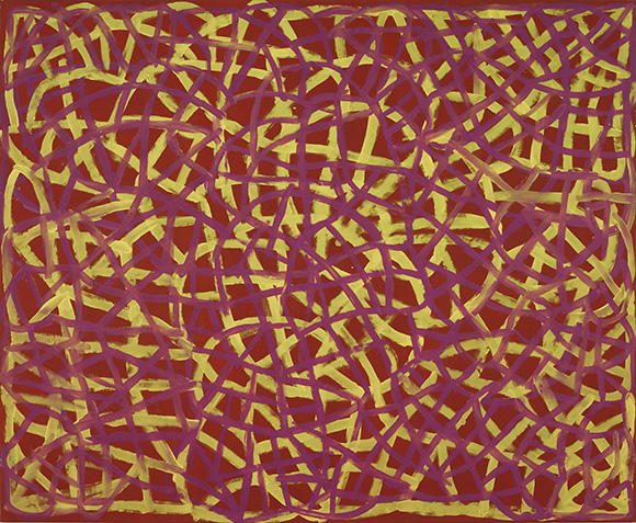 Emily Kame Kngwarreye, 'Untitled' 1995, synthetic polymer paint on polycotton, 245 x 201 cm, Private collection, Sydney © Estate of Emily Kame Kngwarreye 